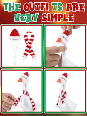 SilTriangle goose hat Santa-style on a desk goose enhances holiday photo props.