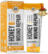 SILVER GRADE dog wound care tube 2oz close-up for portable hotspot relief.