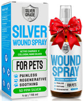Silver Grade Wound Spray bottle closeup for quick, gentle skin care in pets.