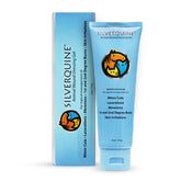 Silverquine dog wound care gel bottle illustrates portable 4 oz packaging for quick pet care.