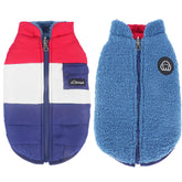 Simloyal warm dog coat outer view shows reversible design for versatile styling