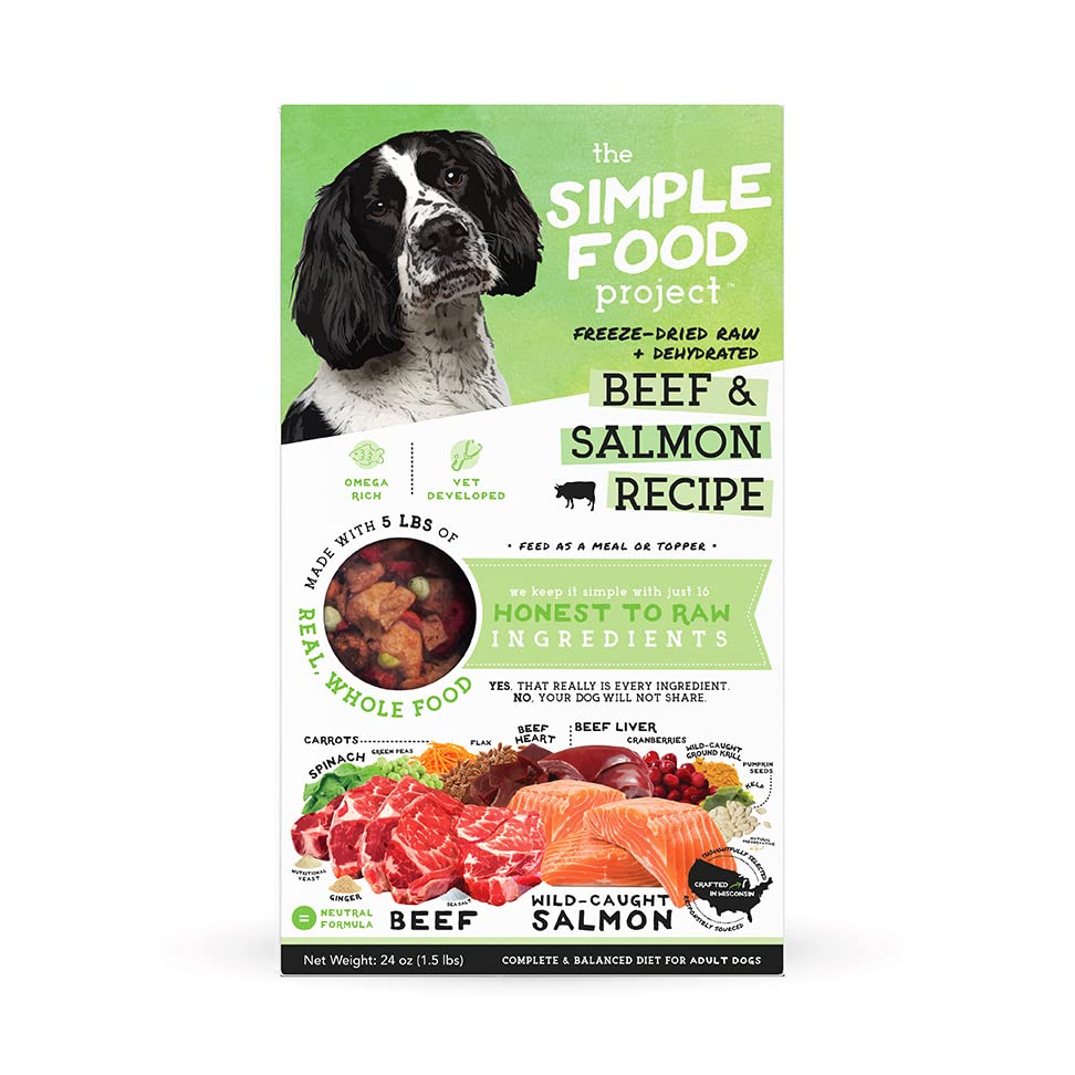 Simple Food Project beef-salmon-recipe-bowl shows a complete, balanced dog meal option