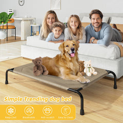 Simple Trending elevated dog bed mesh cooling feature promotes airflow to keep dogs comfortable.