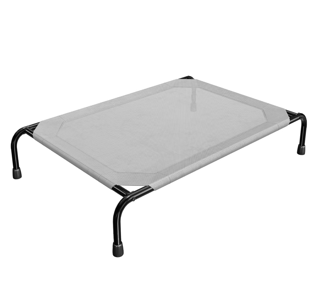 Simple Trending raised dog bed front view with sturdy frame for large dogs.