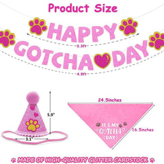 SINFUN Happy Gotcha Day banner setup for instant party backdrop.