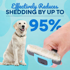SINKO deshedding tool handle design shown for comfortable long grooming sessions.
