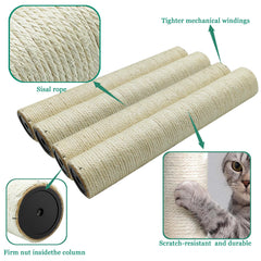 SIYIPURR durable sisal coating on the post shows a tight weave for long life.
