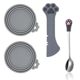 SJANE can lids 2-pack grey seal pet food to keep freshness.