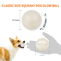 SKIPDAWG light-up dog ball in action glows brightly for nighttime fetch and visibility