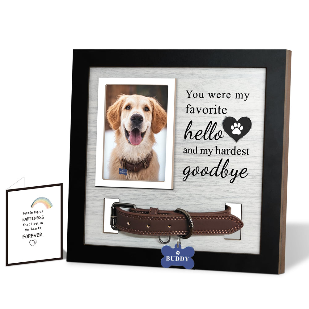 Skittypurr pet memorial frame collar-holder highlights collar display and memory preservation
