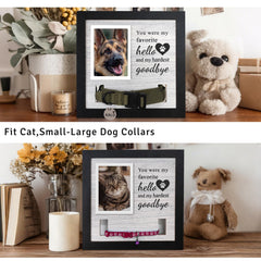 Skittypurr wooden pet memorial frame features durable wood and two-tone finish