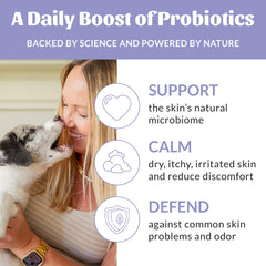 Alcohol-free bottle supports fragrance-free paw care for sensitive skin.