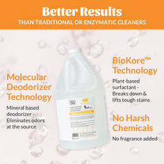 SKOUT'S HONOR Dog Urine Destroyer foaming action illustrates deep-cleaning on fibers