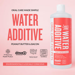 Skout's Honor PB Bacon Water Additive label highlights VOHC tartar control.
