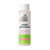 Skout's Honor probiotic dog shampoo bottle with coconut scent for gentle cleansing.