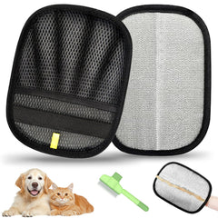 Skyfind 2Pcs Pet Hair Removal Glove worn on hand captures loose fur quickly for cats and dogs