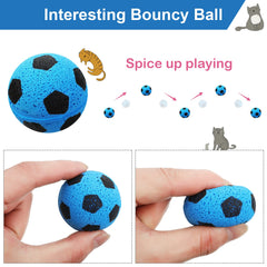 Skylety cat soccer ball foam green supports exercise and interactive training.