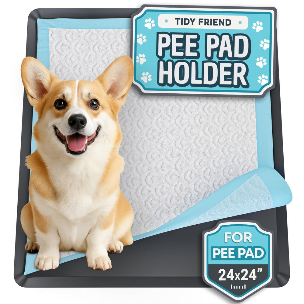 Skywin TidyFriend dog pee pad holder 24x24 stabilizes pads for mess-free training setups.