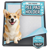 Skywin TidyFriend dog pee pad holder 24x24 stabilizes pads for mess-free training setups.