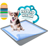 Skywin TidyFriend pad holder on floor shows 24x24 compatibility for secure pads.