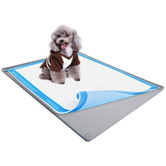 Skywin TidyFriend pad holder with raised edges containing spills for clean indoor floors.