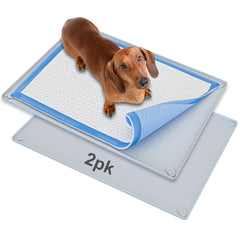 Skywin TidyFriend pee pad holder tray angled view, portable for travel-ready pet routines.