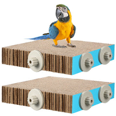 Skyygemm bird chew toy perch 2pc package offers spacious play area for birds.