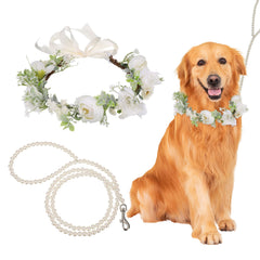 slcinwzdt-dog-wedding-collar-flowers close-up for an elegant wedding-ready look