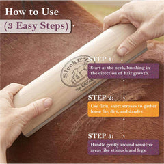 SleekEZ on horse coat showing hair-lift action.