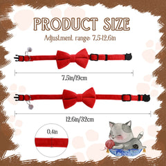 Sliverdew red bow tie collar with bell for wedding-ready style.