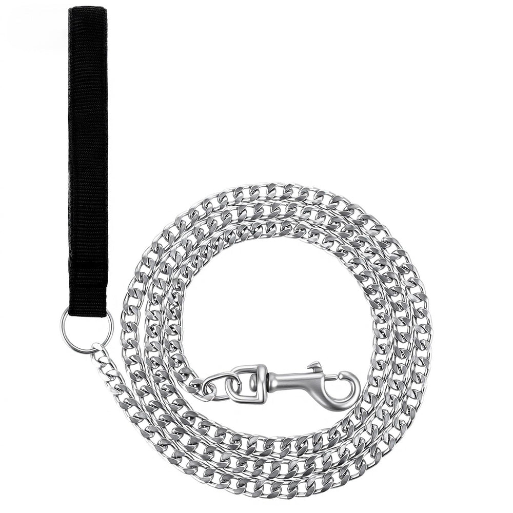 Sliverdew heavy-duty metal dog leash with Cuban link 6ft for secure daily walks