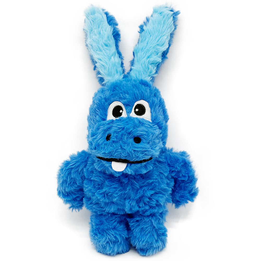 SLIWOWO donkey toy blue front view shows durable stitching for lasting play