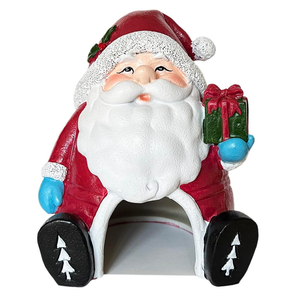 SLOCME aquarium Santa Claus decoration on tank glass enhances festive scenery.