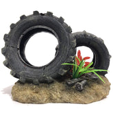 SLOCME aquarium tyre decorations front view provides hiding habitat for bettas and shrimp