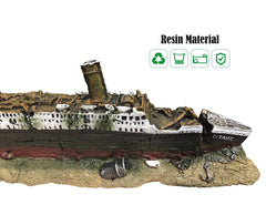 SLOCME resin Titanic-ship detail illustration adds intrigue and natural-looking habitat for fish.