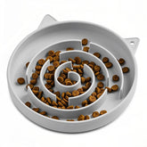 Slofedzy slow feeder cat bowl maze design slows eating for healthier pacing.