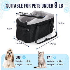 SlowTon Console Dog Seat side-pocket closeup shows convenient storage.