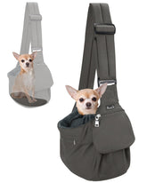 SlowTon dog carrier sling front view for easy daily errands with your small dog
