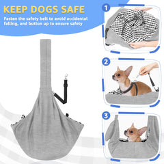 SlowTon dog carrier sling safety hook prevents escape during outings.