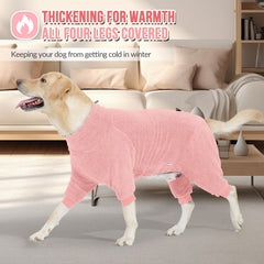 SlowTon dog pajamas traction rope opening keeps leash access without removing clothing.