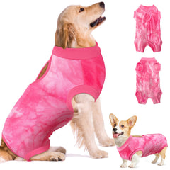 SlowTon dog recovery suit pink-xl back-closure for secure, comfortable fit.