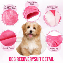 SlowTon dog recovery suit pink-xl soft fabric close-up showing breathable material.