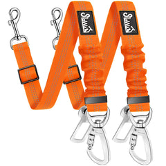 SlowTon dog seatbelt buckle connects securely for easy vehicle attachment.