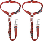 SlowTon dog seatbelt headrest attachment demonstrates secure restraint.