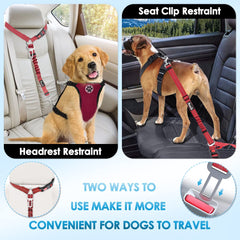 SlowTon dog seatbelt rotation buckle secures the leash during movement.
