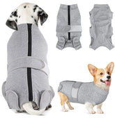SlowTon dog recovery suit back zipper enables easy wear and post-surgery protection.