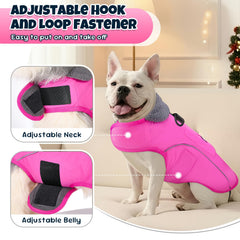 SlowTon dog winter coat back pocket stores treats or keys during adventures.