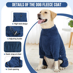 SlowTon dog winter coat fleece texture close-up shows softness and durability