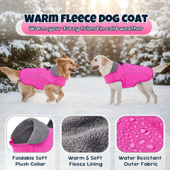 SlowTon dog winter coat reflective stripes boost visibility during dawn or dusk strolls.
