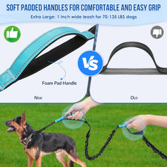 SlowTon hands free leash 2 dogs reflective stitching improves visibility at night